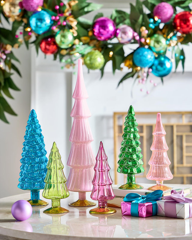Bright Glass Trees, Set of 6